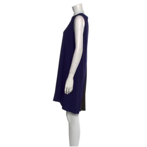 Rag & Bone Dress Split Back Sleeveless High Neck Mini Blue Black Women's Medium - Picture 13 of 14